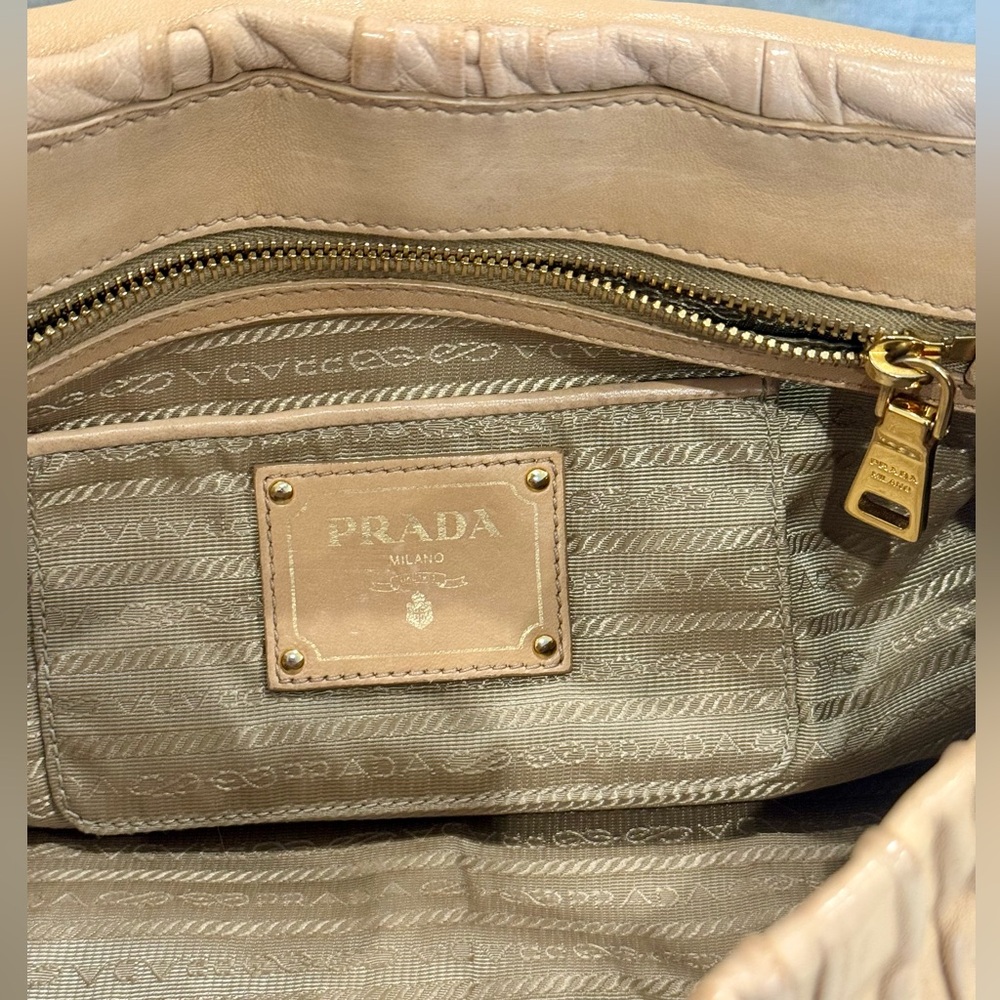 Prada Nappa Gaufre Shoulder Bag with Push-lock & Chain Strap - Picture 10 of 12